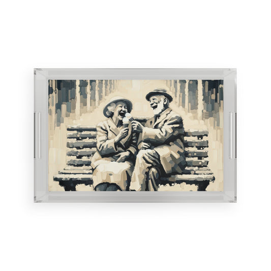Joyful Companionship Serenity Acrylic Serving Tray - ATUH.ART