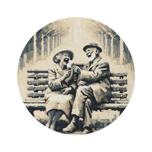 Joyful Companionship Serenity Round Rug - ATUH.ART