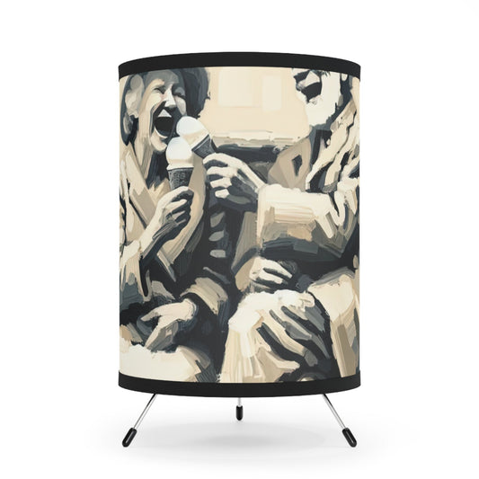 Joyful Companionship Serenity Tripod Lamp with High-Res Printed Shade, US\CA plug - ATUH.ART