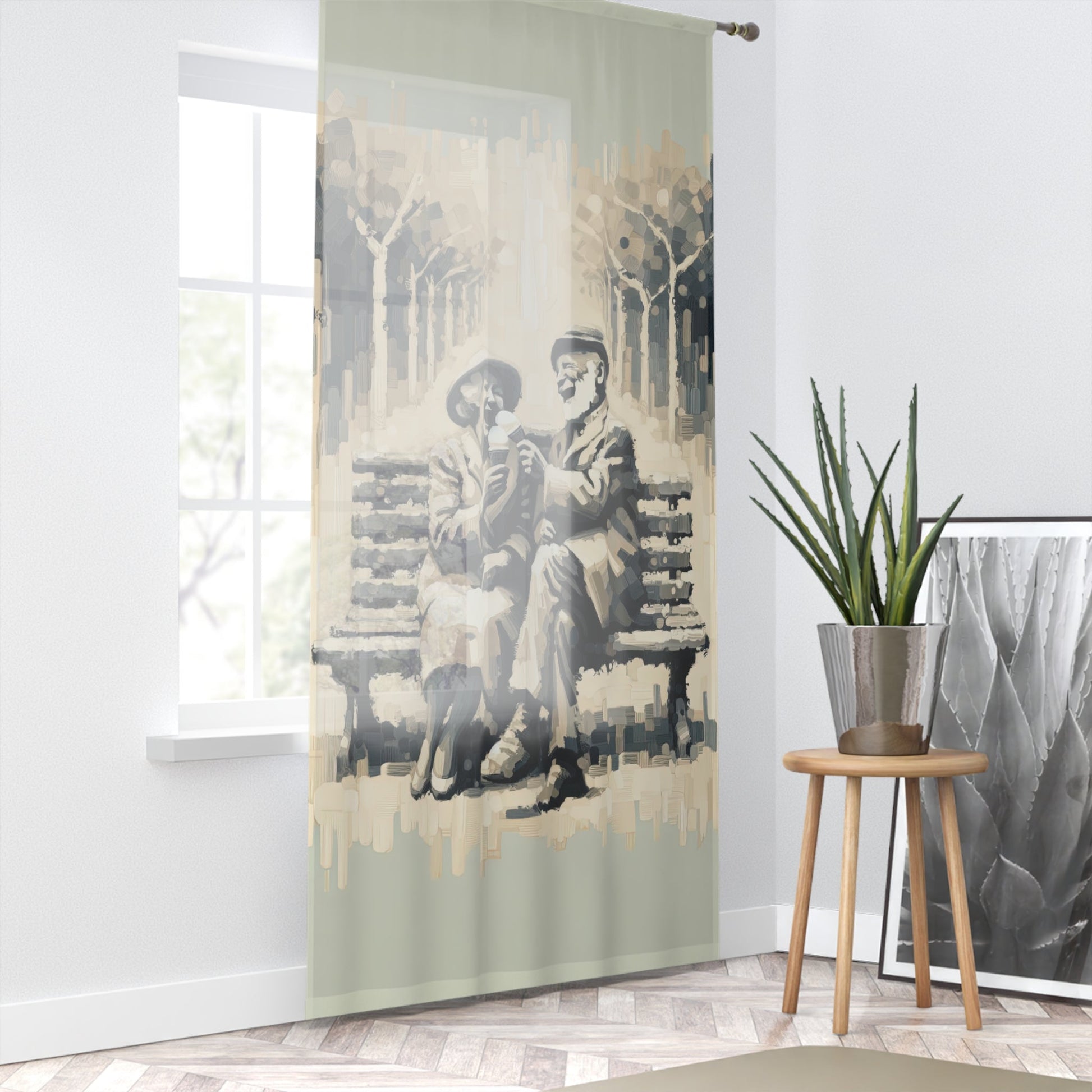 Joyful Companionship Serenity Window Curtain - ATUH.ART
