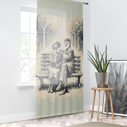 Joyful Companionship Serenity Window Curtain - ATUH.ART