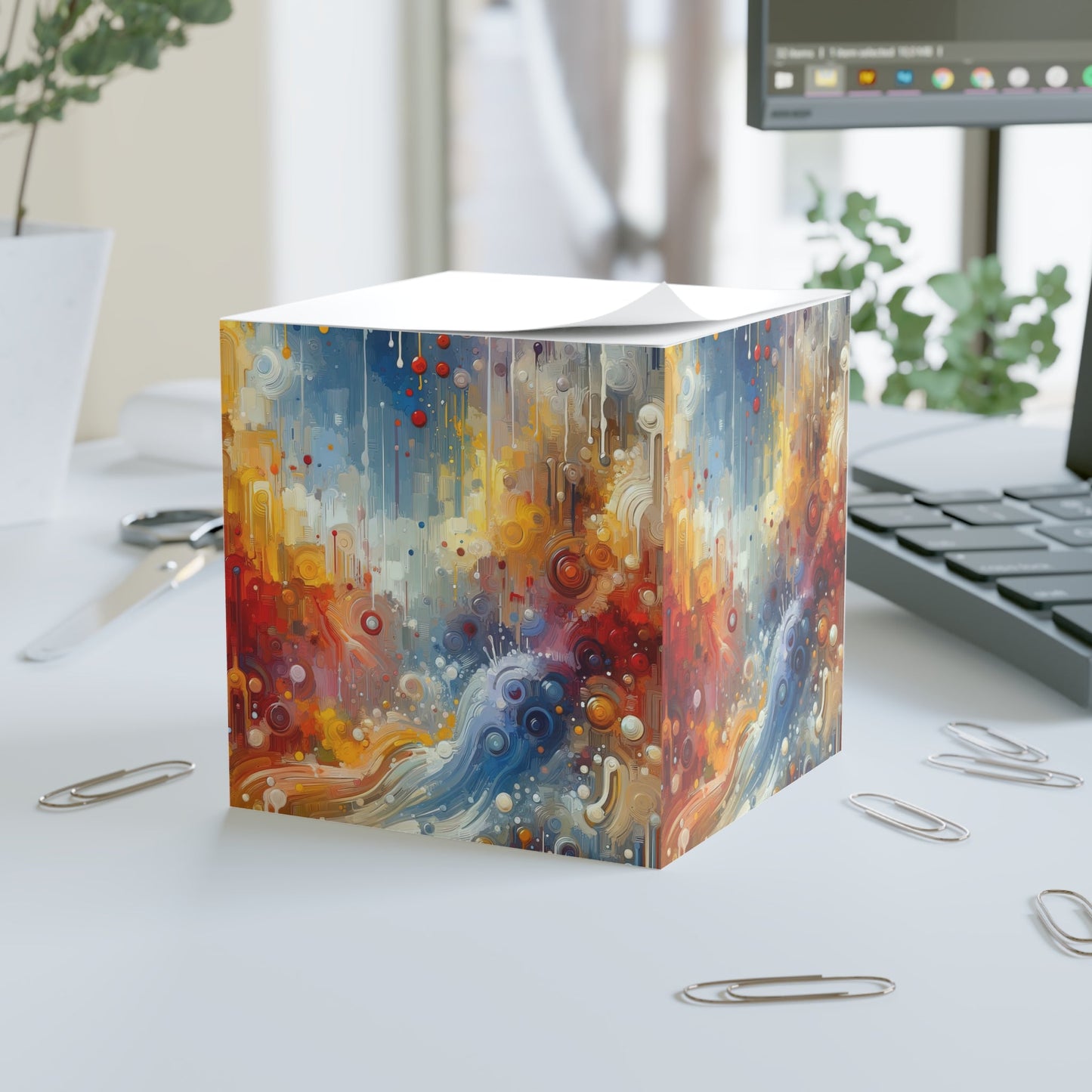 Joyous Effortless Exhale Note Cube - ATUH.ART