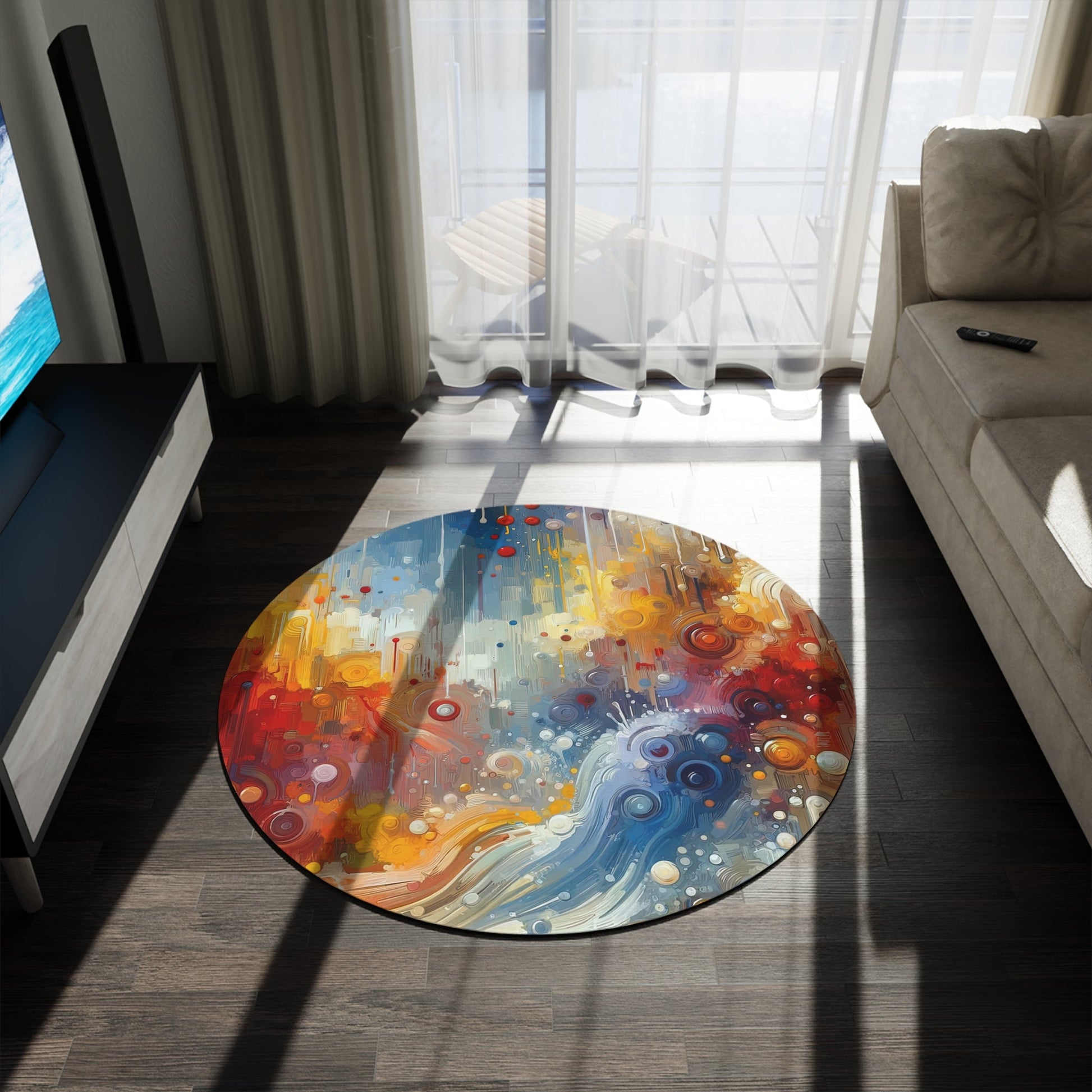 Joyous Effortless Exhale Round Rug - ATUH.ART