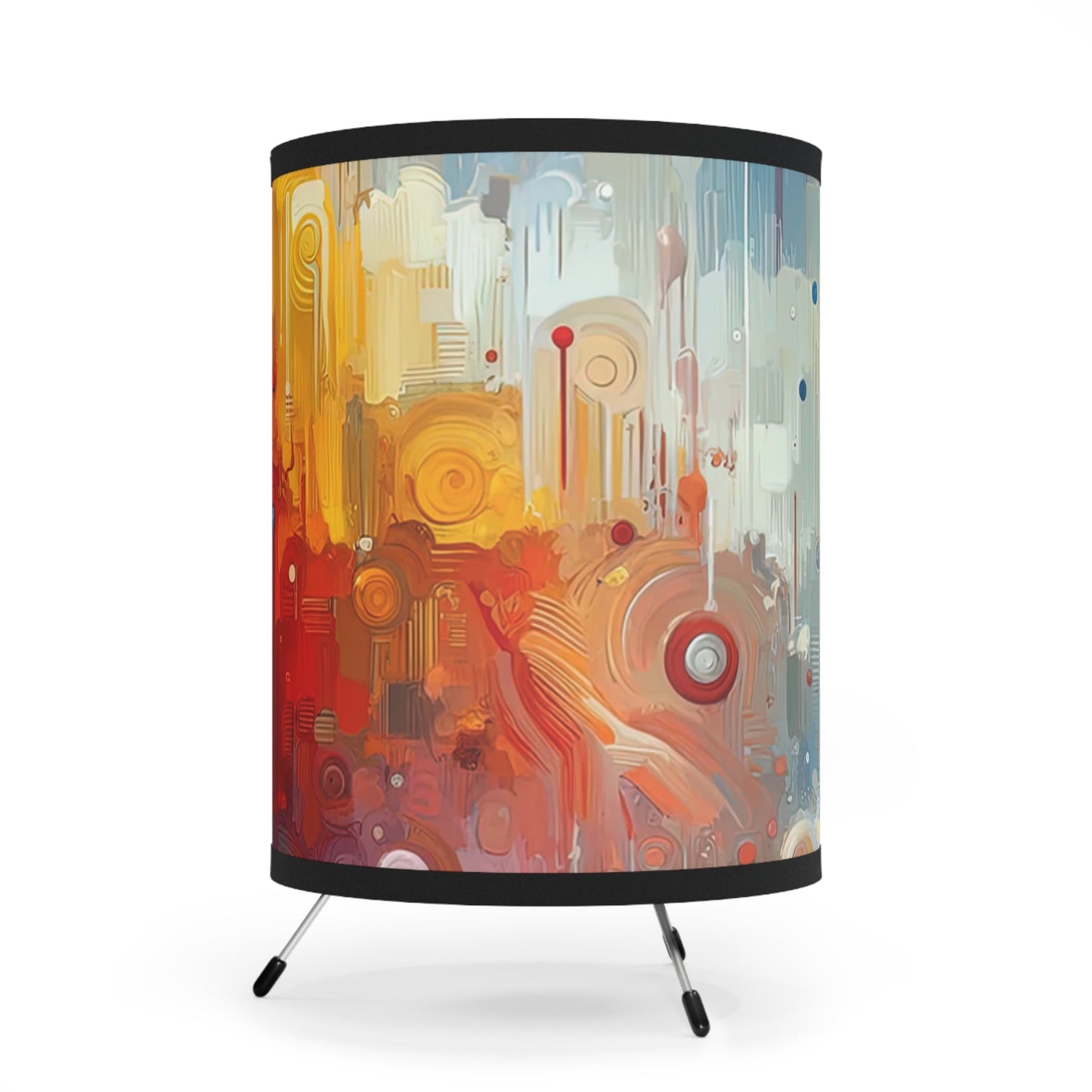 Joyous Effortless Exhale Tripod Lamp with High-Res Printed Shade, US\CA plug - ATUH.ART