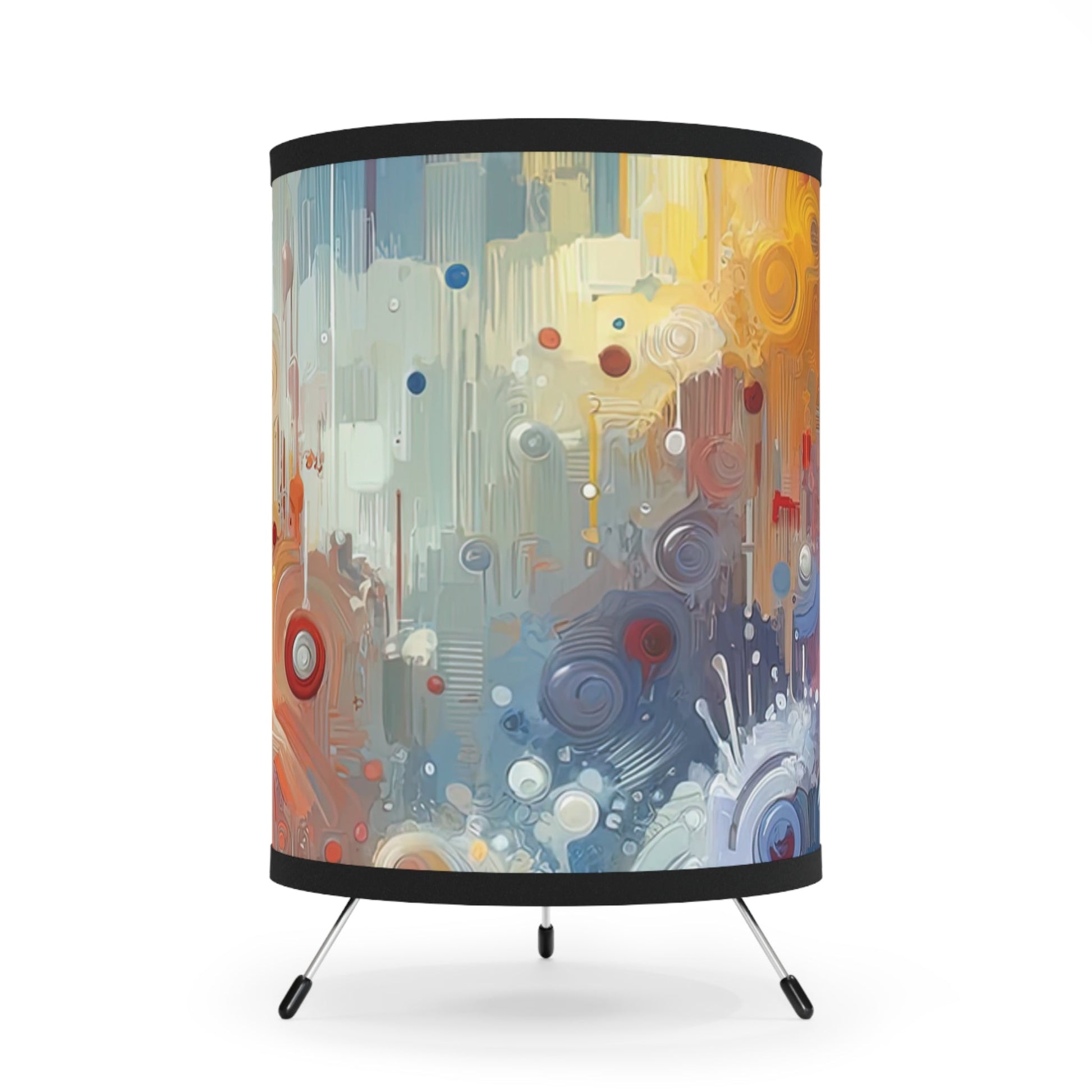 Joyous Effortless Exhale Tripod Lamp with High-Res Printed Shade, US\CA plug - ATUH.ART