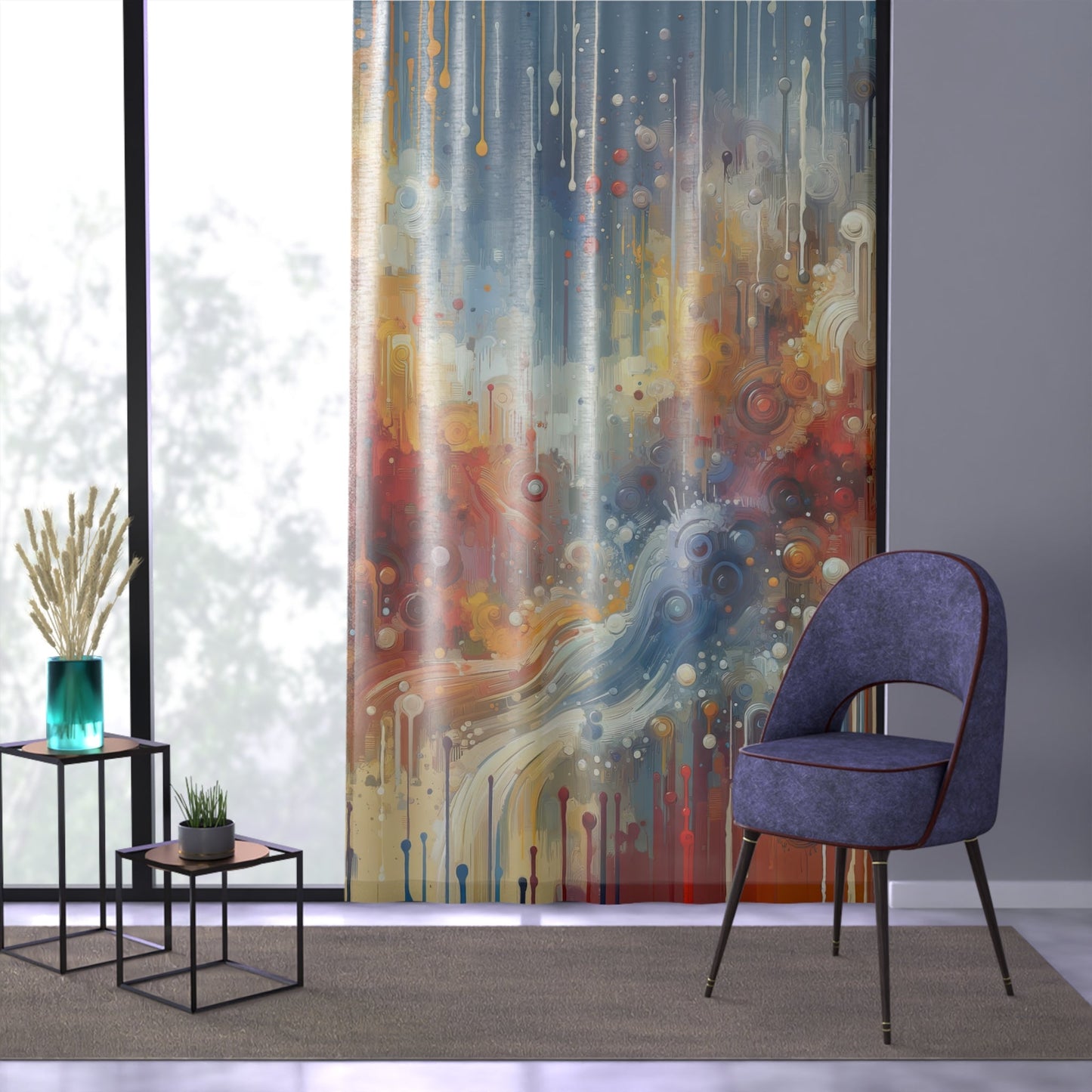 Joyous Effortless Exhale Window Curtain - ATUH.ART