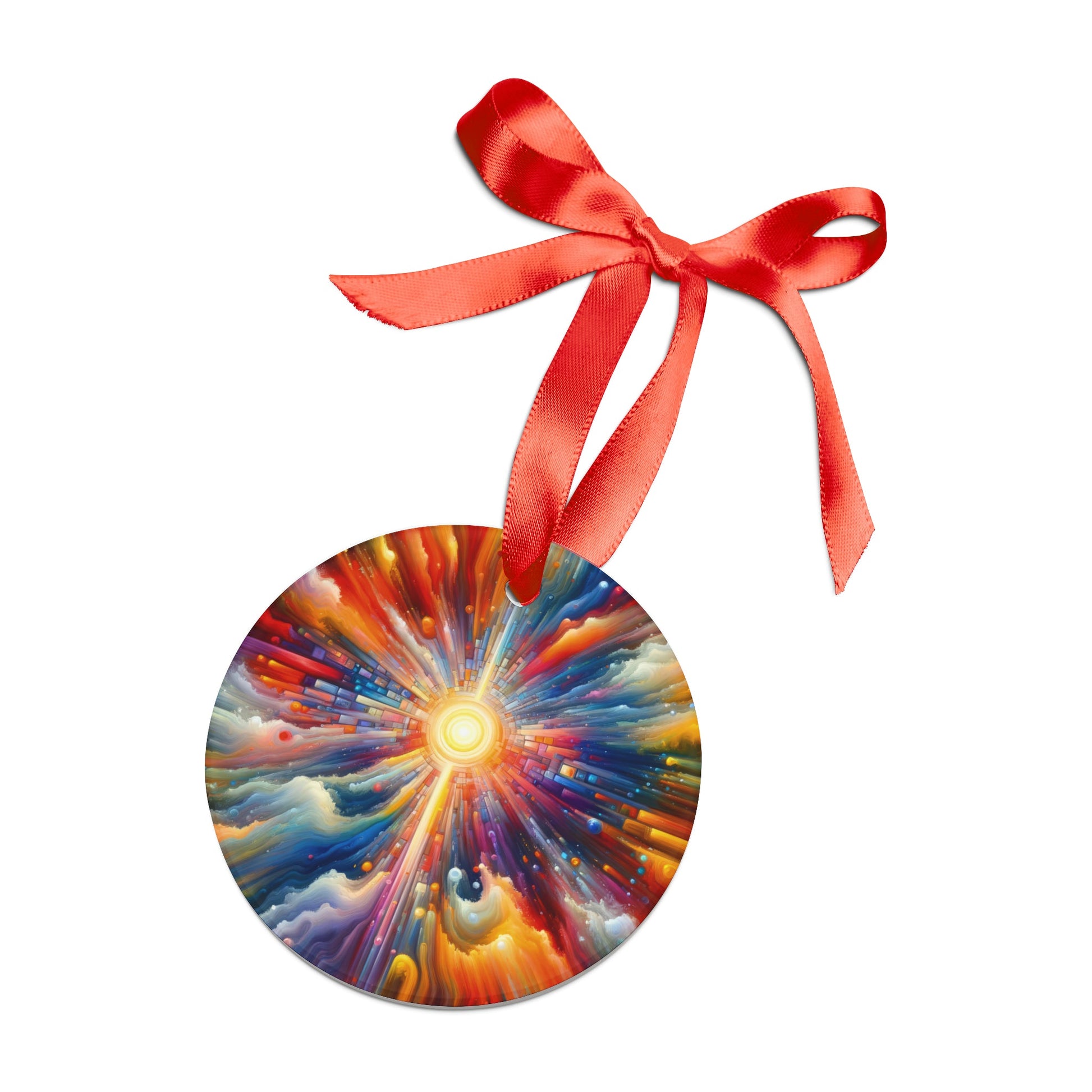 Kaleidoscopic Tachism Breath Acrylic Ornament with Ribbon - ATUH.ART