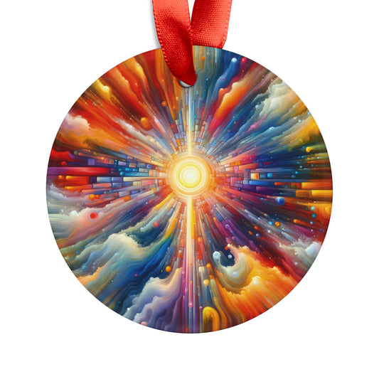 Kaleidoscopic Tachism Breath Acrylic Ornament with Ribbon - ATUH.ART