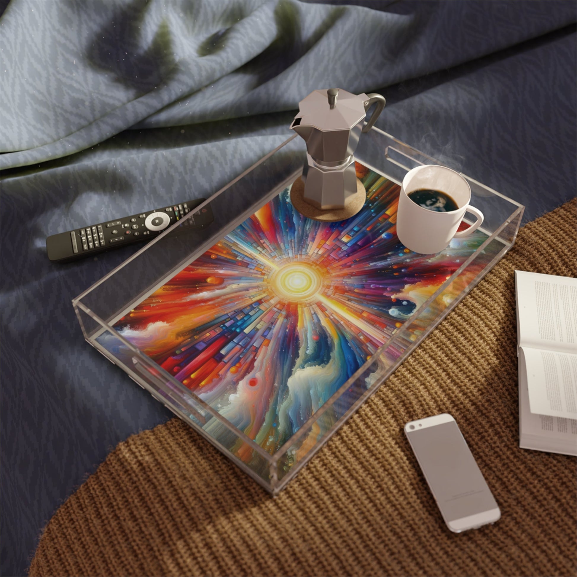Kaleidoscopic Tachism Breath Acrylic Serving Tray - ATUH.ART