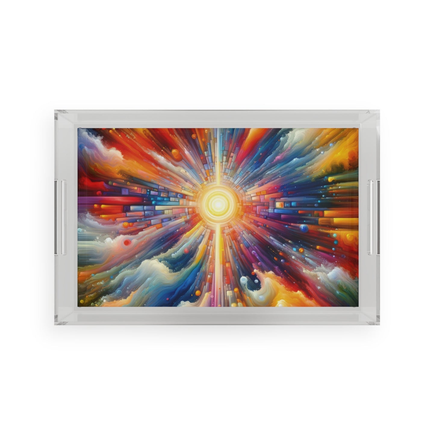 Kaleidoscopic Tachism Breath Acrylic Serving Tray - ATUH.ART