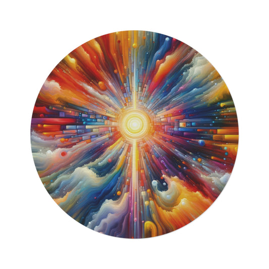 Kaleidoscopic Tachism Breath Round Rug - ATUH.ART