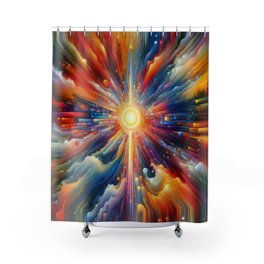 Kaleidoscopic Tachism Breath Shower Curtains - ATUH.ART