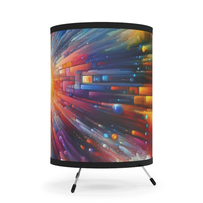 Kaleidoscopic Tachism Breath Tripod Lamp with High-Res Printed Shade, US\CA plug - ATUH.ART