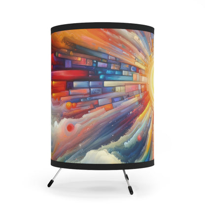 Kaleidoscopic Tachism Breath Tripod Lamp with High-Res Printed Shade, US\CA plug - ATUH.ART