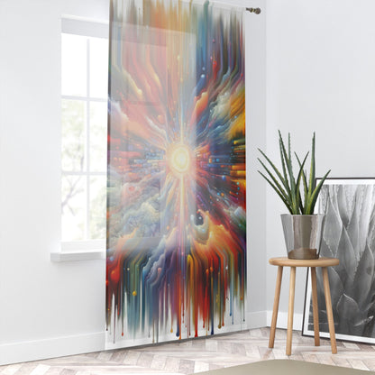 Kaleidoscopic Tachism Breath Window Curtain - ATUH.ART