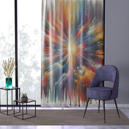 Kaleidoscopic Tachism Breath Window Curtain - ATUH.ART