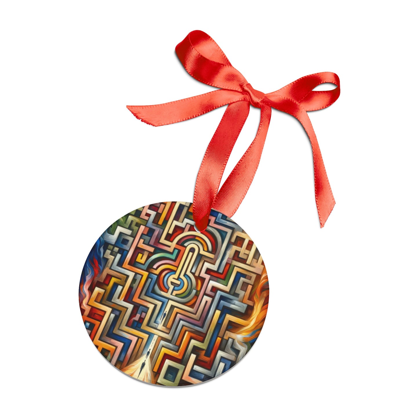 Labyrinthine Love Choices Acrylic Ornament with Ribbon - ATUH.ART