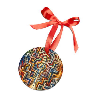 Labyrinthine Love Choices Acrylic Ornament with Ribbon - ATUH.ART