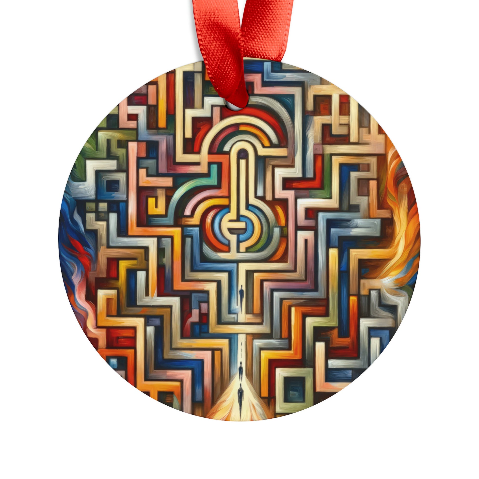 Labyrinthine Love Choices Acrylic Ornament with Ribbon - ATUH.ART