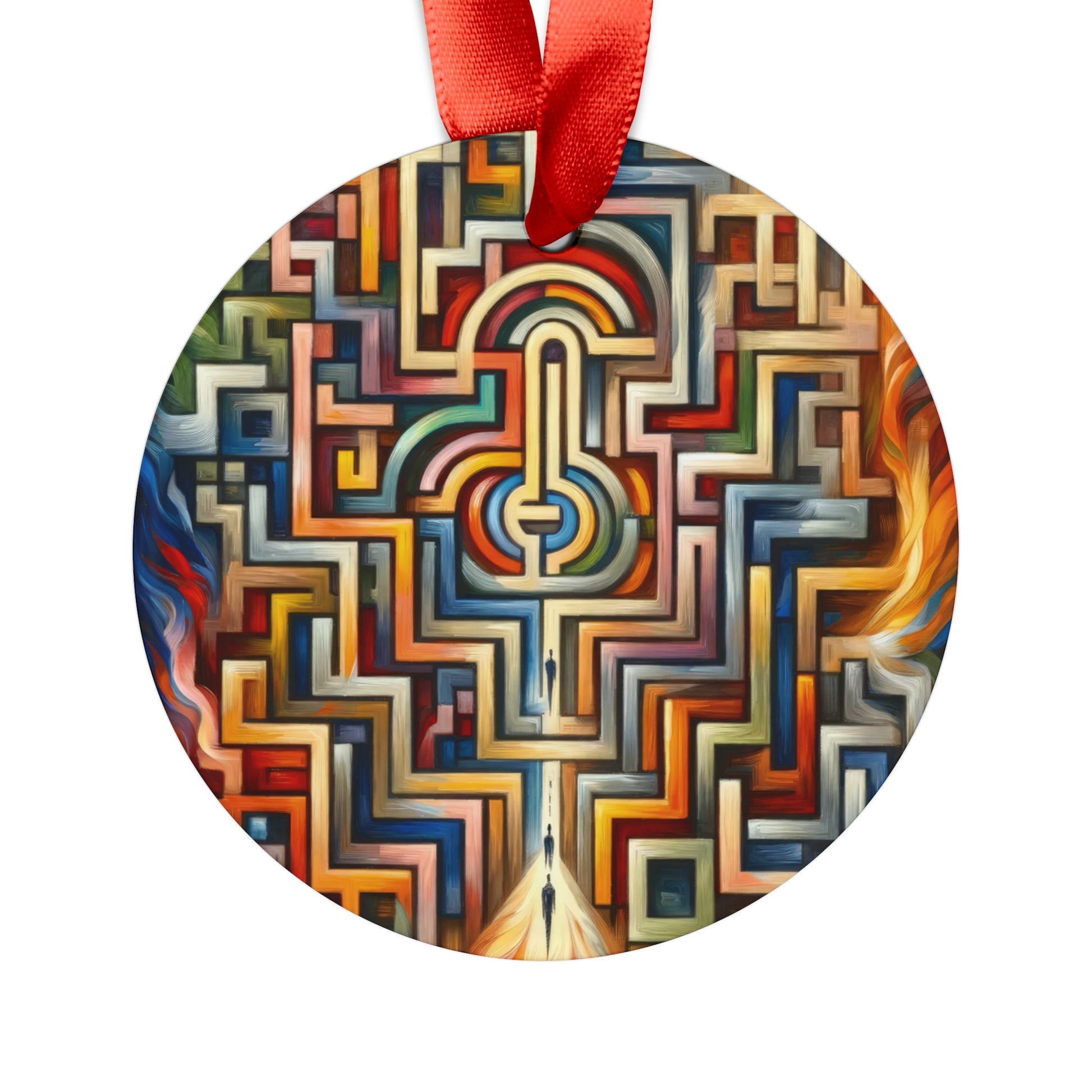 Labyrinthine Love Choices Acrylic Ornament with Ribbon - ATUH.ART