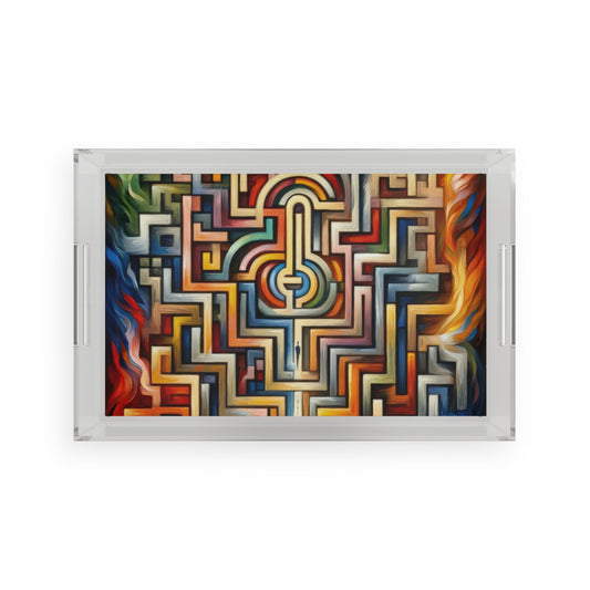 Labyrinthine Love Choices Acrylic Serving Tray - ATUH.ART