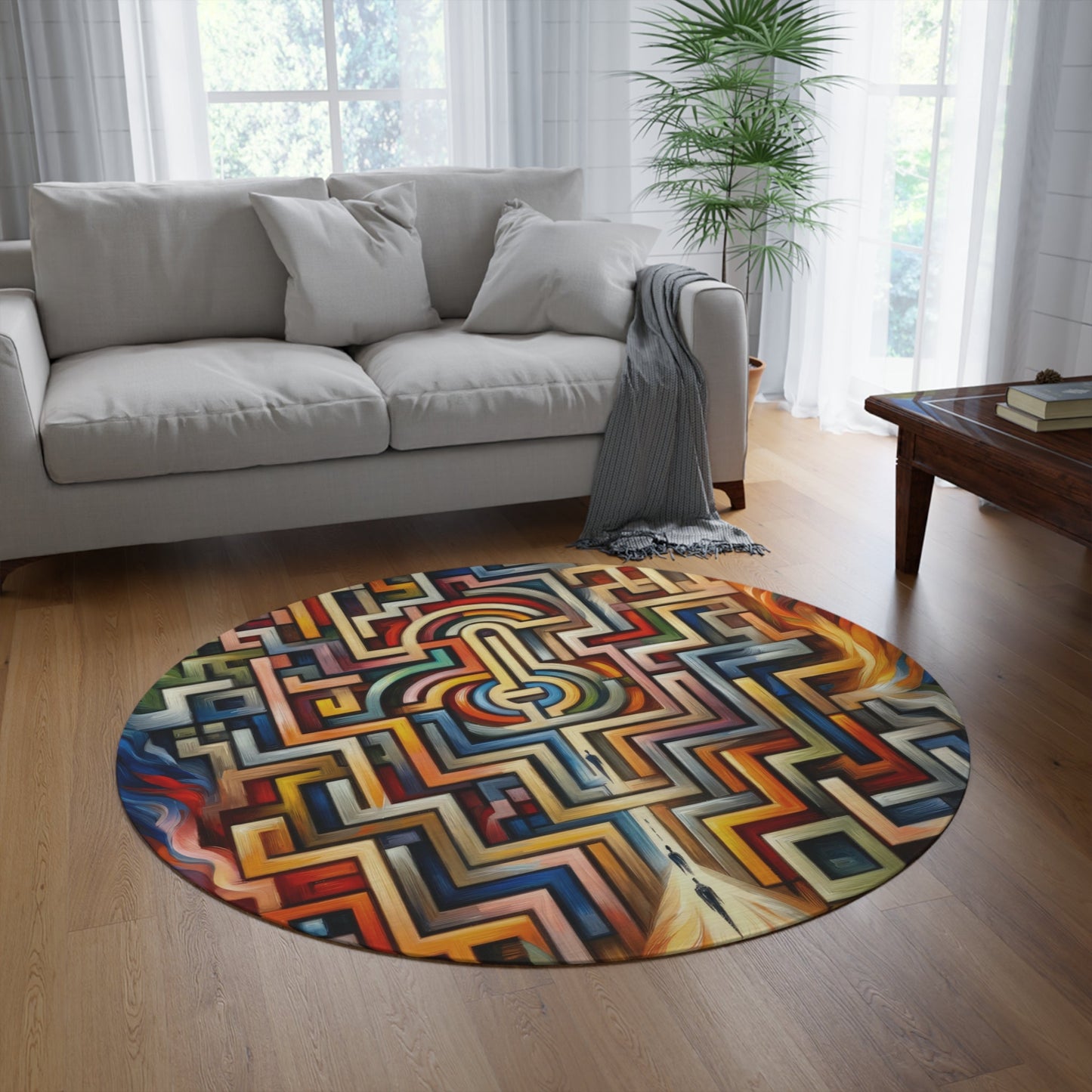 Labyrinthine Love Choices Round Rug - ATUH.ART