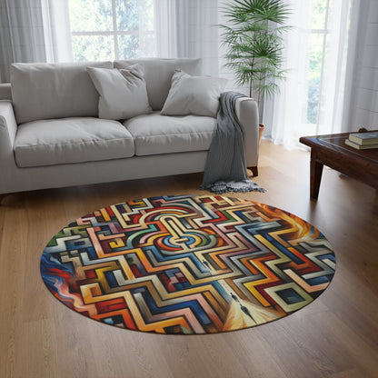 Labyrinthine Love Choices Round Rug - ATUH.ART