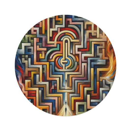 Labyrinthine Love Choices Round Rug - ATUH.ART