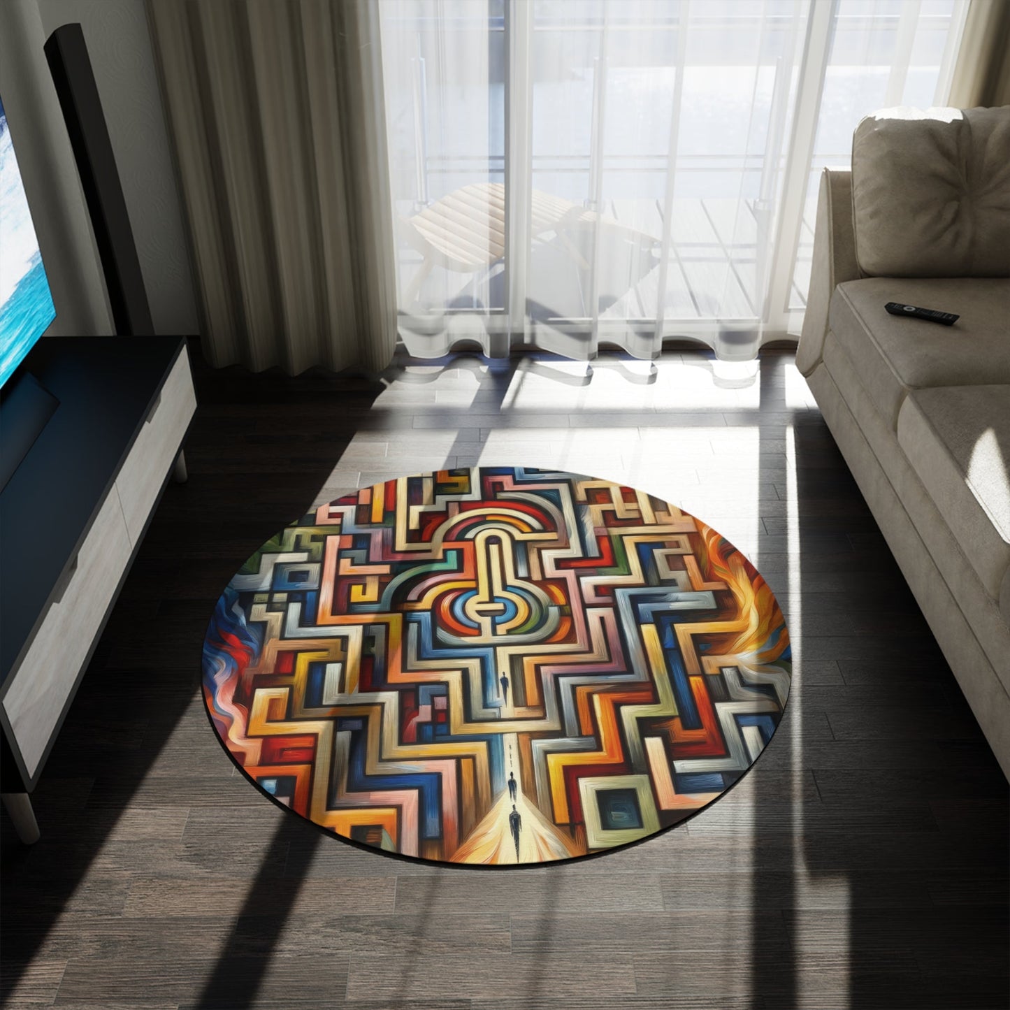 Labyrinthine Love Choices Round Rug - ATUH.ART