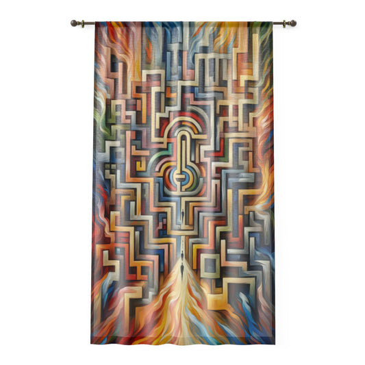 Labyrinthine Love Choices Window Curtain - ATUH.ART