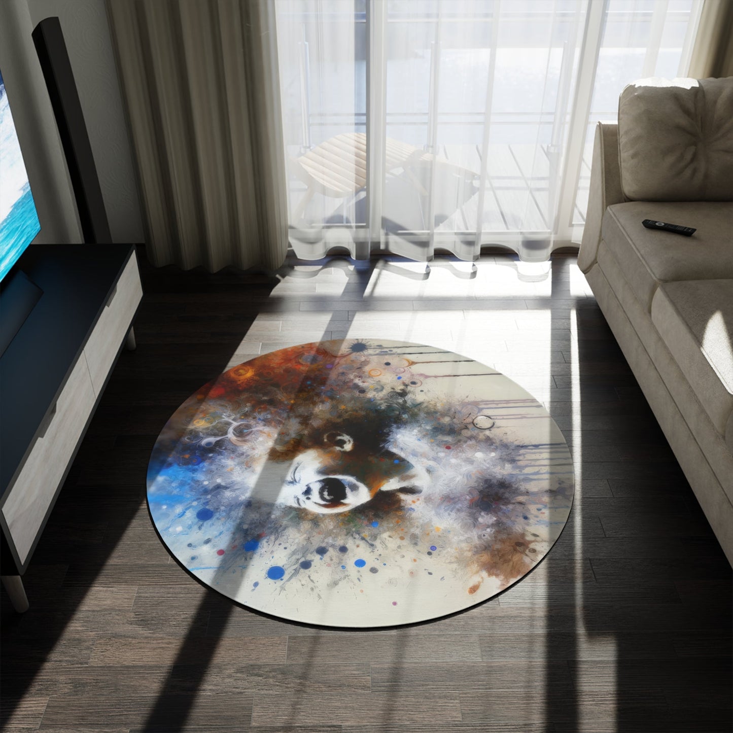 Laughter Essence Presence Round Rug - ATUH.ART