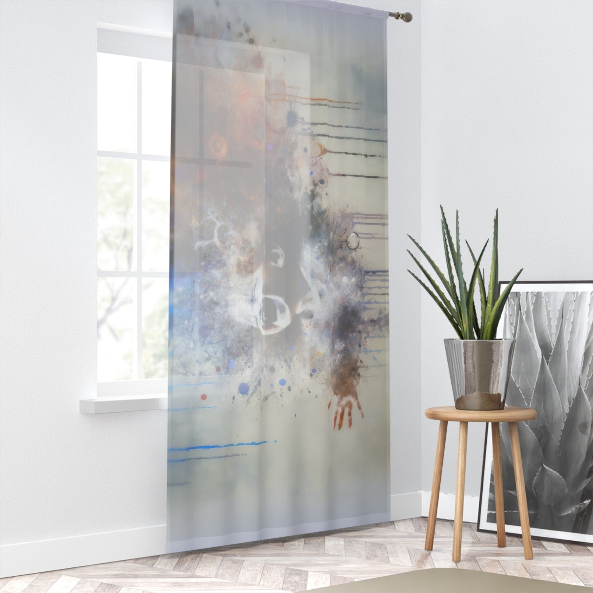Laughter Essence Presence Window Curtain - ATUH.ART