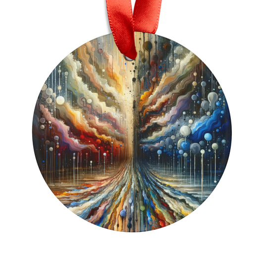 Linguistic Resonance Cascade Acrylic Ornament with Ribbon - ATUH.ART