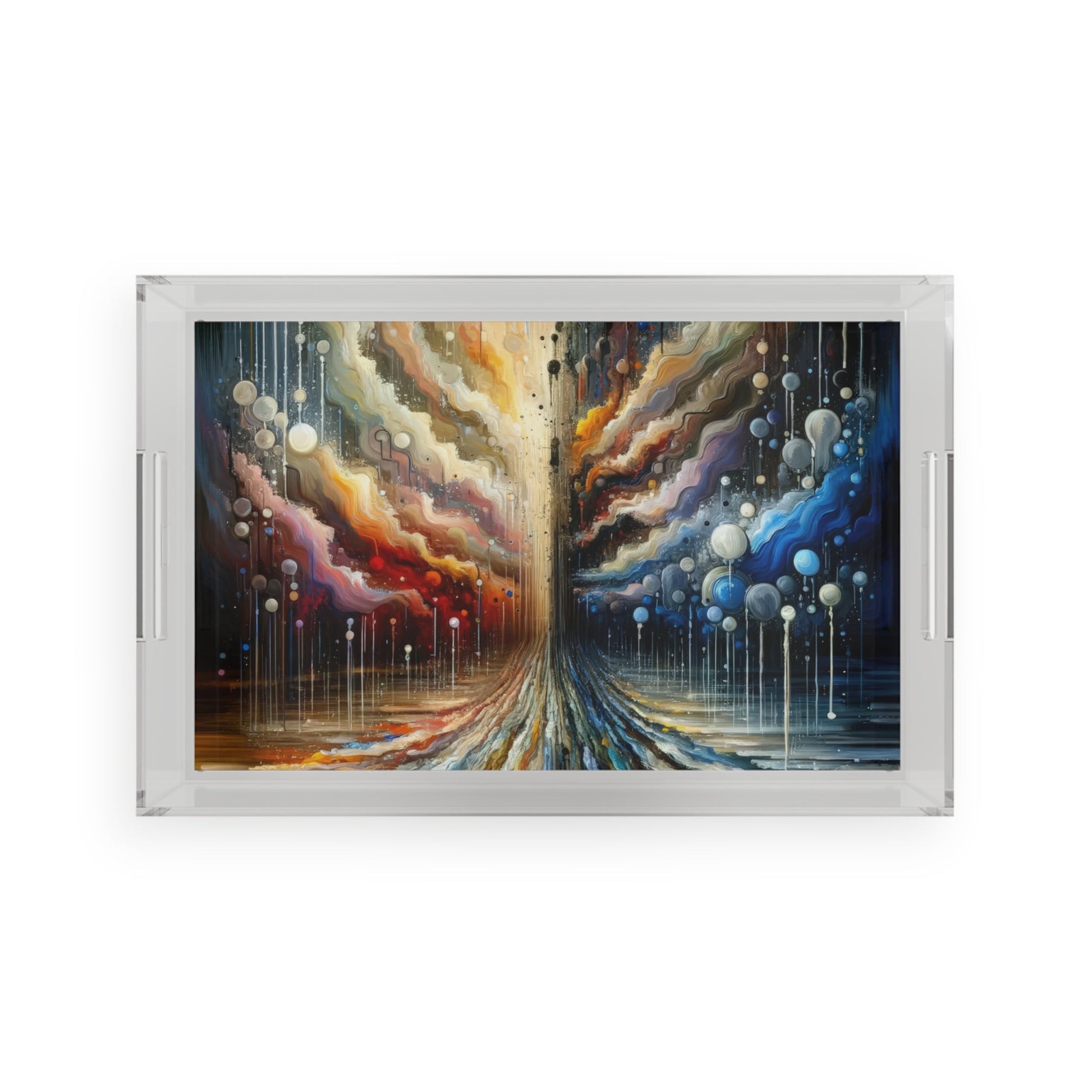 Linguistic Resonance Cascade Acrylic Serving Tray - ATUH.ART