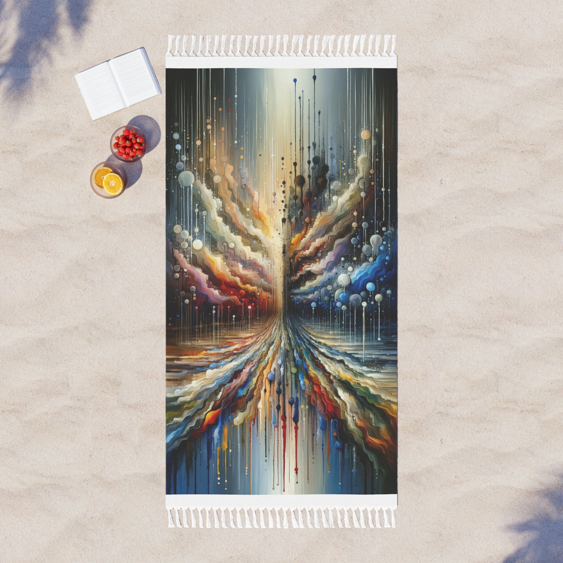 Linguistic Resonance Cascade Boho Beach Cloth - ATUH.ART