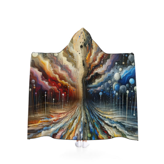 Linguistic Resonance Cascade Hooded Blanket - ATUH.ART