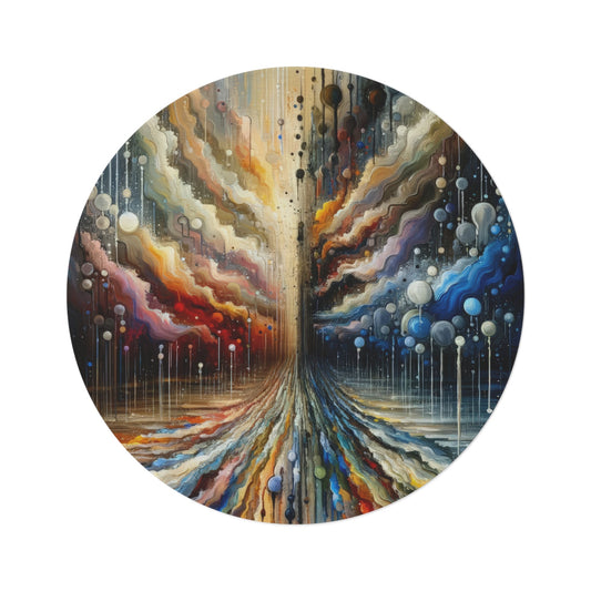Linguistic Resonance Cascade Round Rug - ATUH.ART
