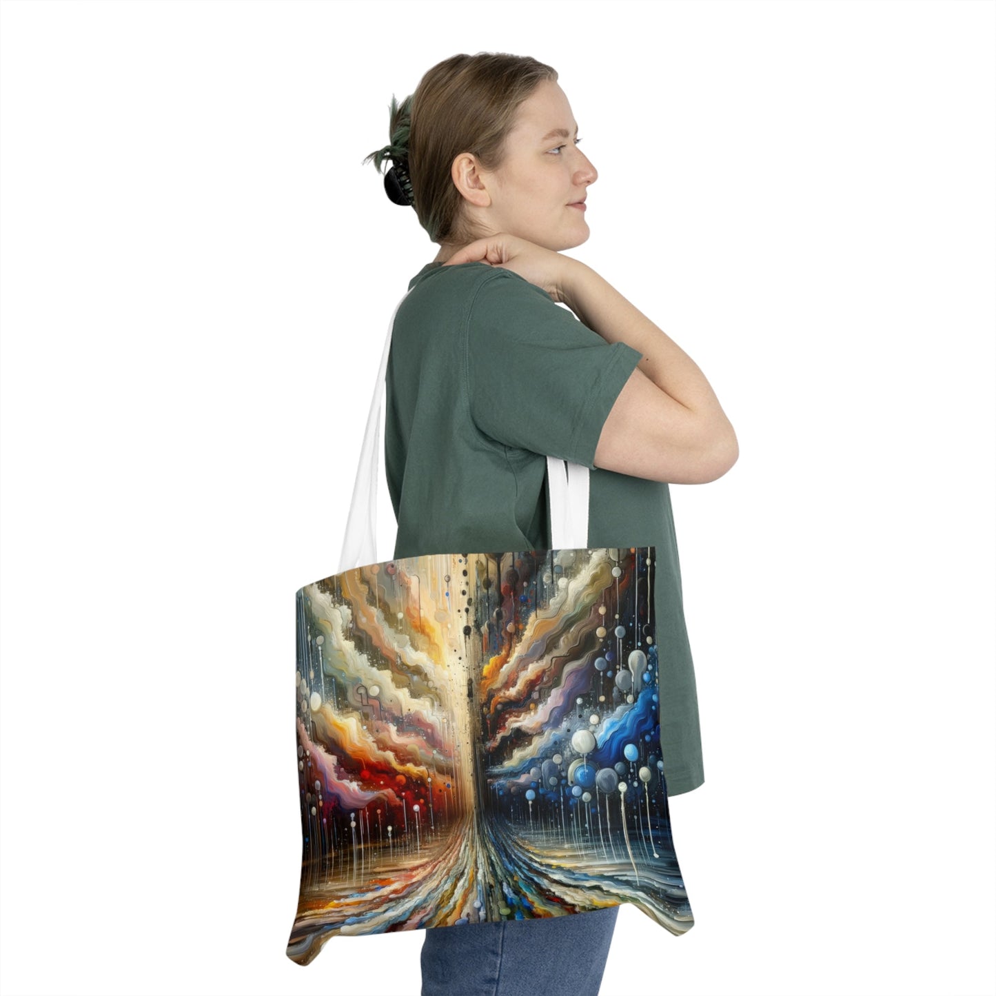 Linguistic Resonance Cascade Shoulder Tote Bag (AOP) - ATUH.ART