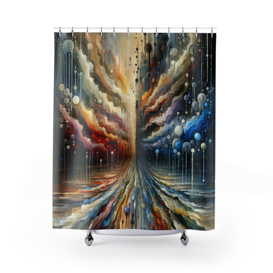 Linguistic Resonance Cascade Shower Curtains - ATUH.ART