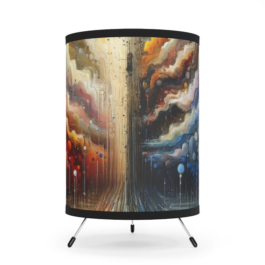 Linguistic Resonance Cascade Tripod Lamp with High-Res Printed Shade, US\CA plug - ATUH.ART