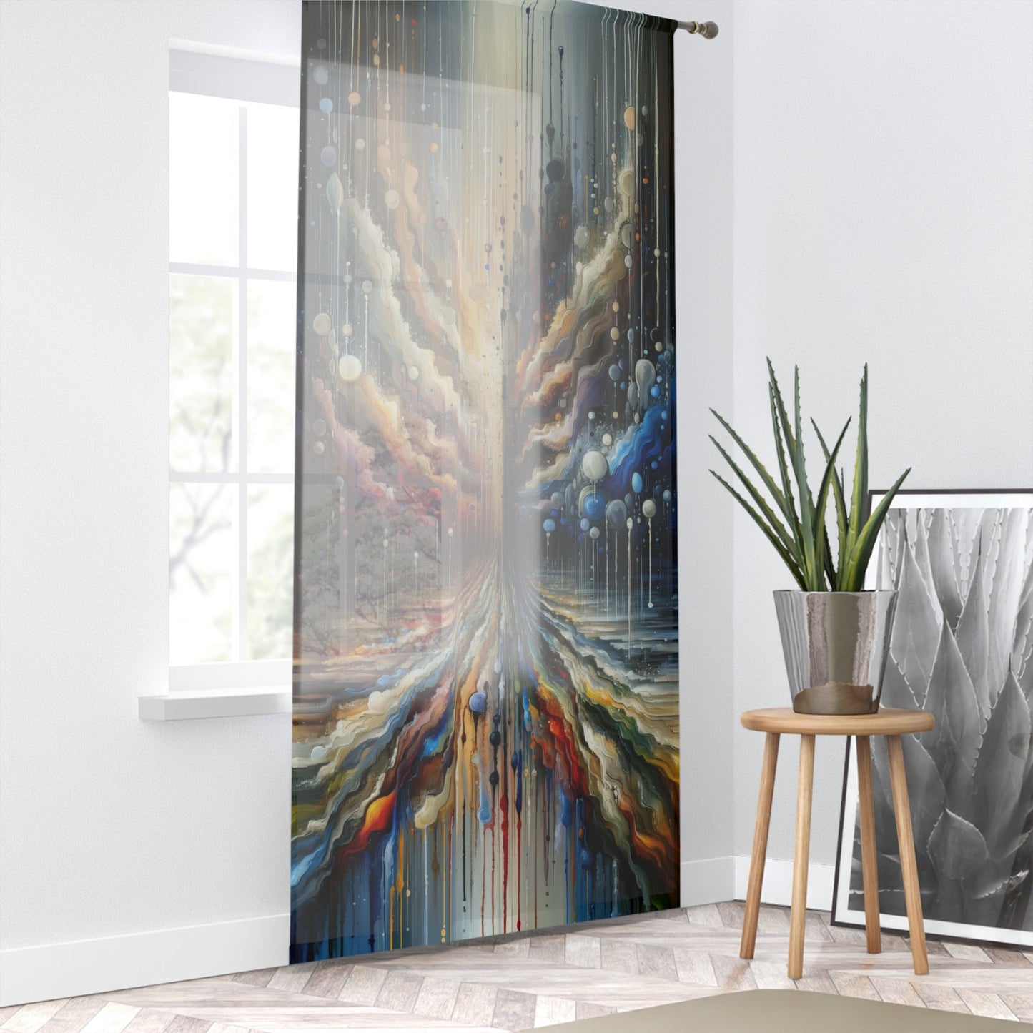 Linguistic Resonance Cascade Window Curtain - ATUH.ART