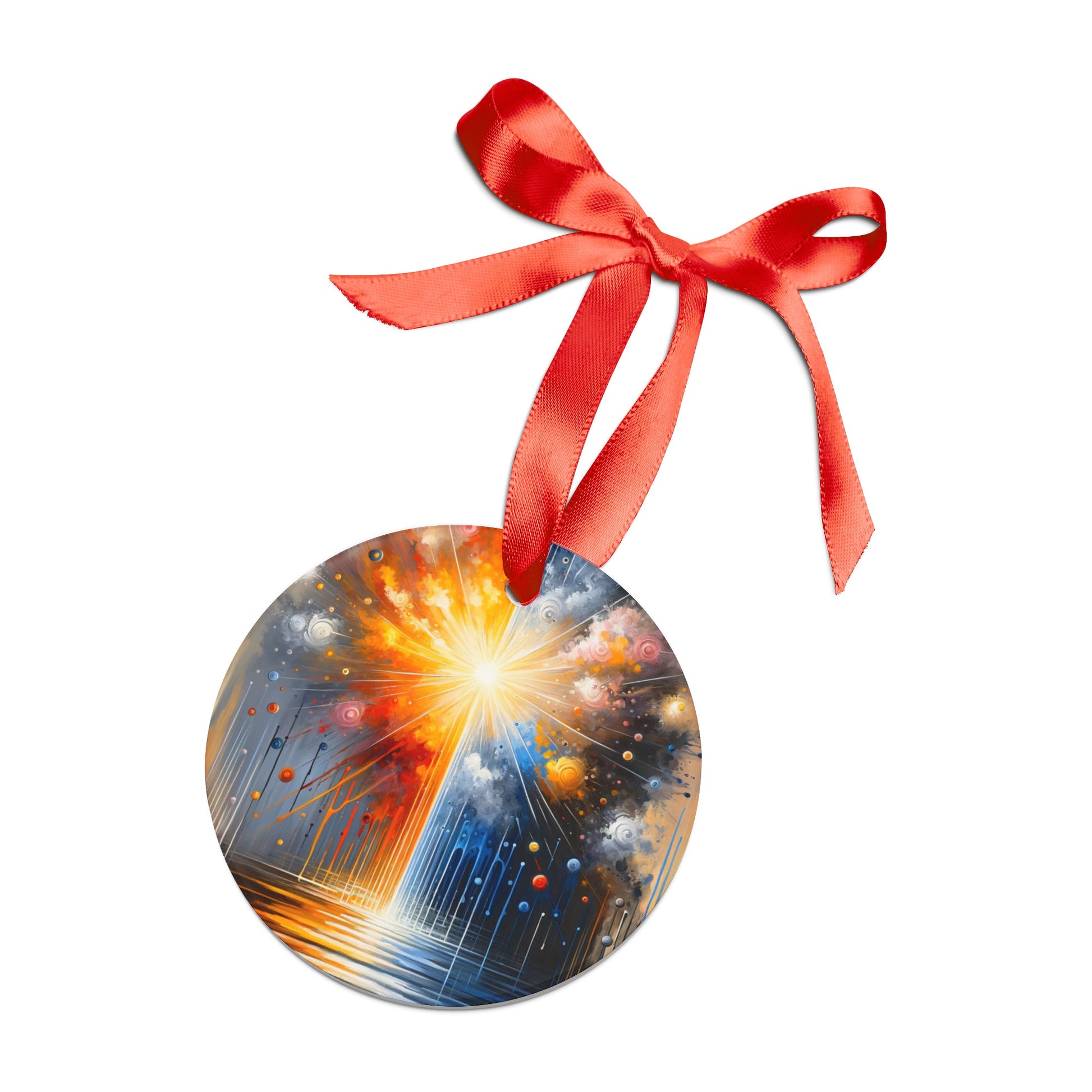 Luminous Abstract Tachism Acrylic Ornament with Ribbon - ATUH.ART