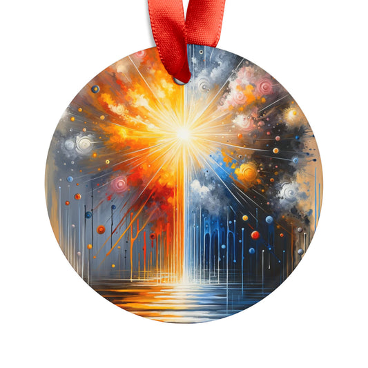 Luminous Abstract Tachism Acrylic Ornament with Ribbon - ATUH.ART