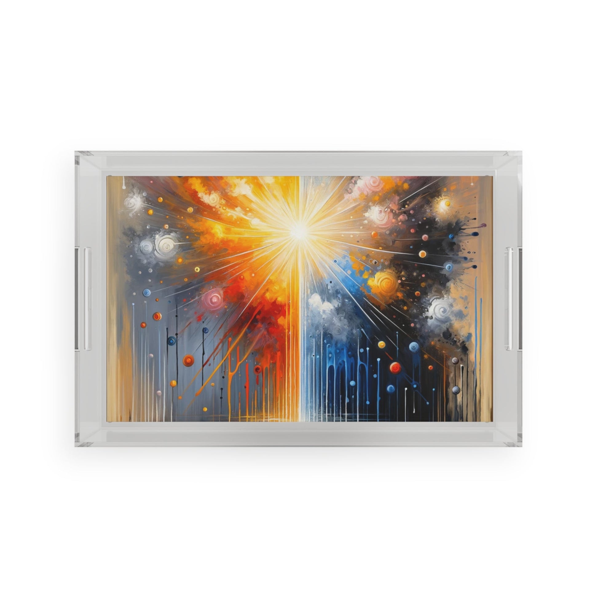 Luminous Abstract Tachism Acrylic Serving Tray - ATUH.ART
