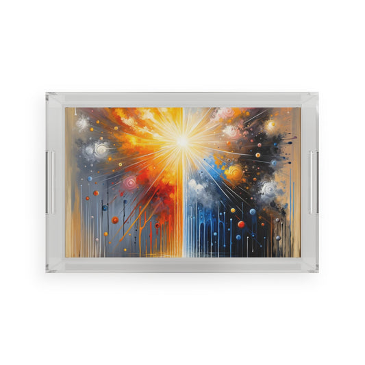 Luminous Abstract Tachism Acrylic Serving Tray - ATUH.ART