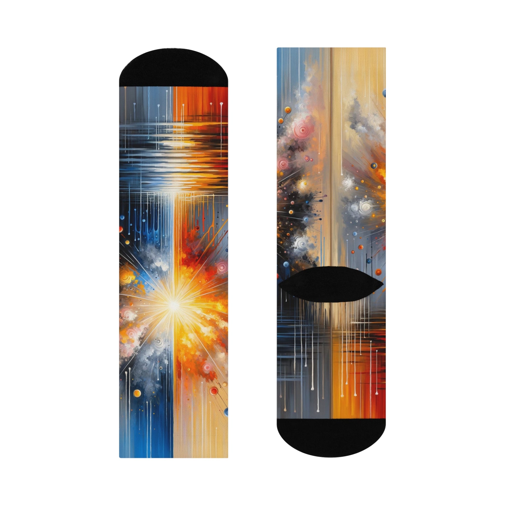 Luminous Abstract Tachism Cushioned Crew Socks - ATUH.ART
