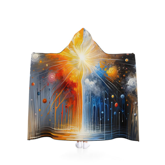 Luminous Abstract Tachism Hooded Blanket - ATUH.ART