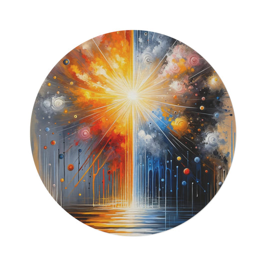 Luminous Abstract Tachism Round Rug - ATUH.ART