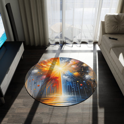 Luminous Abstract Tachism Round Rug - ATUH.ART