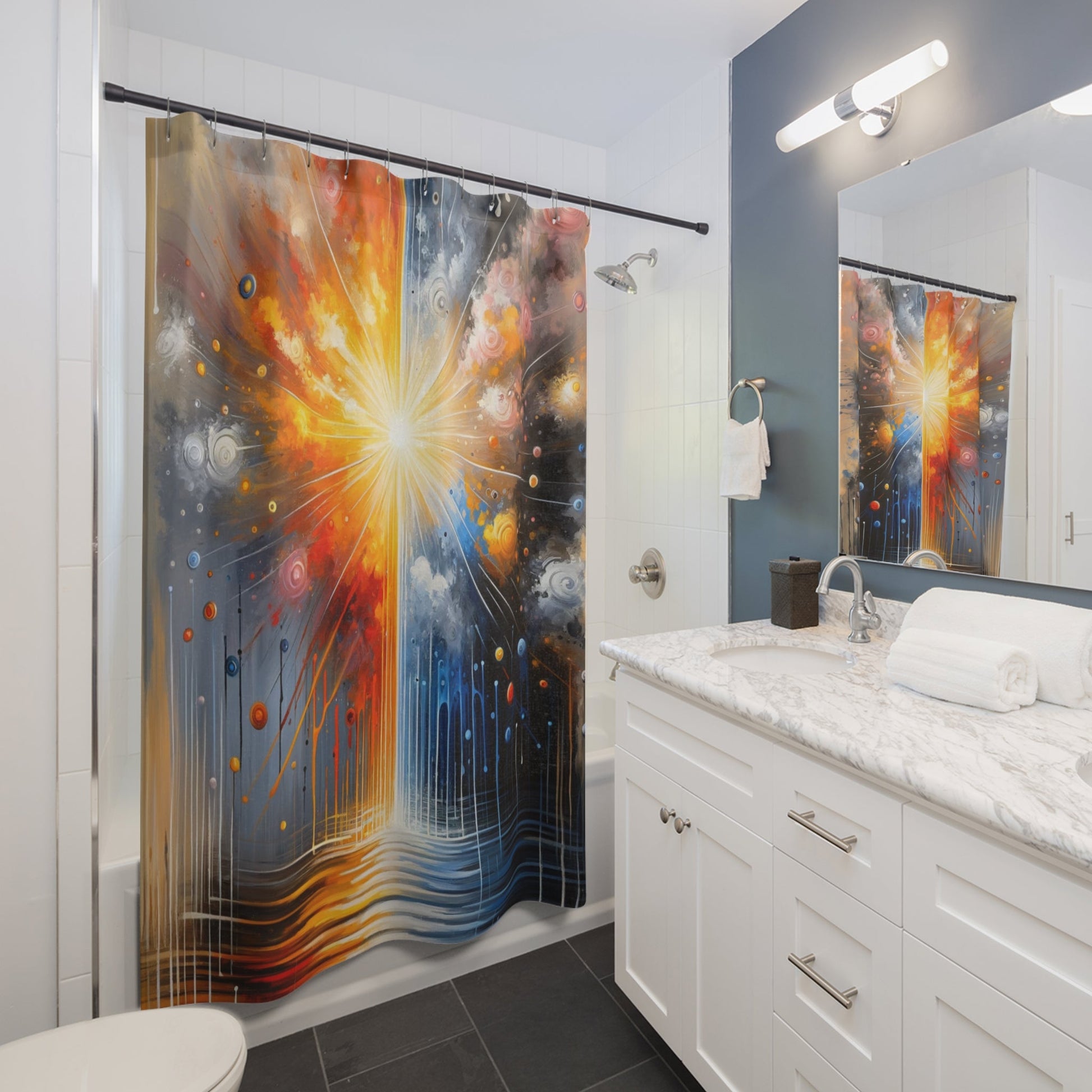 Luminous Abstract Tachism Shower Curtains - ATUH.ART